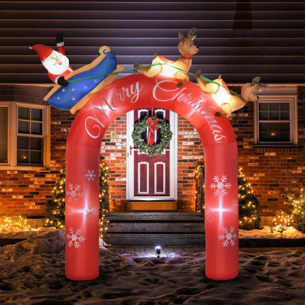 Inflatable 270 cm Christmas arch with Santa and LED lights