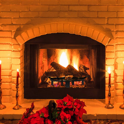27-Inch Fireplace Log Grate, 6-Leg Powder-Coated Steel
