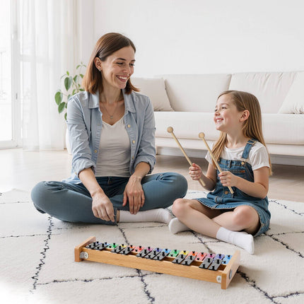 27-Note Glockenspiel Xylophone Kit, 4 Mallets, Bag