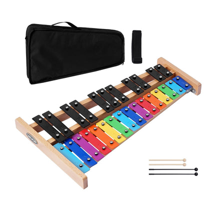 27-Note Glockenspiel Xylophone Kit, 4 Mallets, Bag