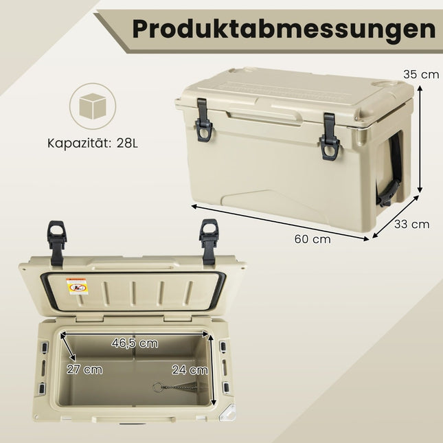 Přenosný chladicí box 28L s otvírákem lahví a madly