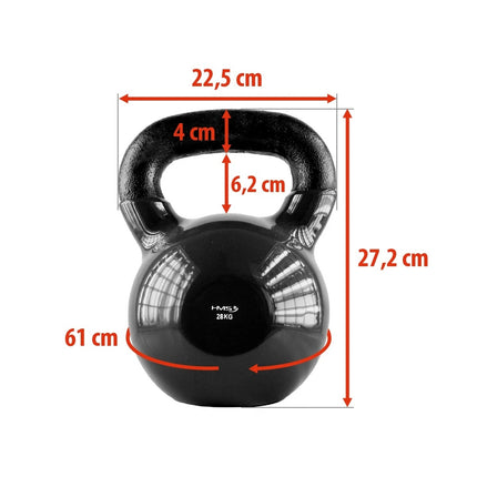 Litinový kettlebell 28 kg – černý