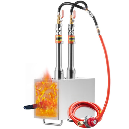 2-Burner Propane Forge, 2600F Square Stainless Steel