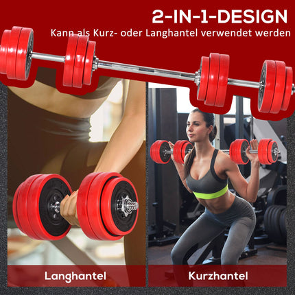 Nastavitelná sada činek 2 v 1, 20/30 kg, ocel a PP plast