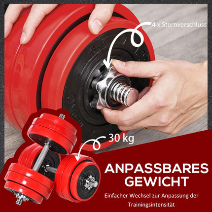 Nastavitelná sada činek 2 v 1, 20/30 kg, ocel a PP plast