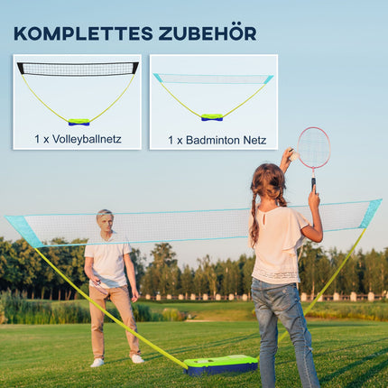 2v1 nastavitelná sada badmintonové a volejbalové sítě se stojanem