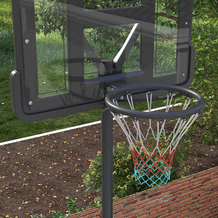 Nastavitelný basketbalový koš 2 v 1 s ocelovým rámem, 195-370 cm