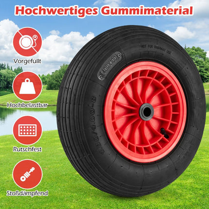 2 Pack 4.80/4.00-8 Wheelbarrow Tires, 40cm Rubber Wheels