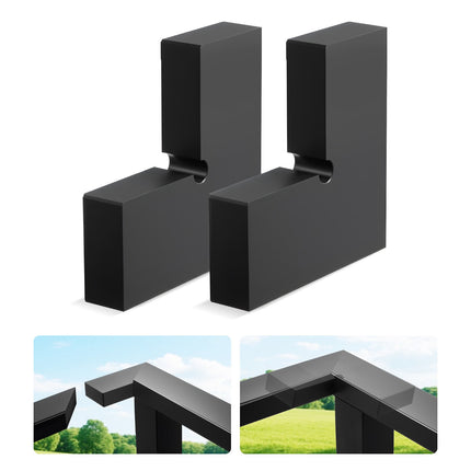 2-Pack 90-Degree Corner Handrail Connectors, POM Black