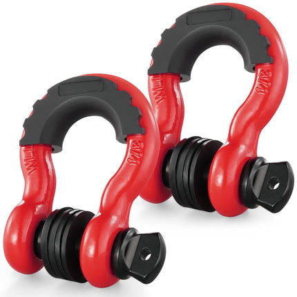 2-Pack D-Ring Tow Shackles, 7/8 In Screw Pin, 4.75T
