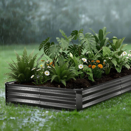 2 Pack Galvanized Raised Garden Beds, 8x4x1 ft