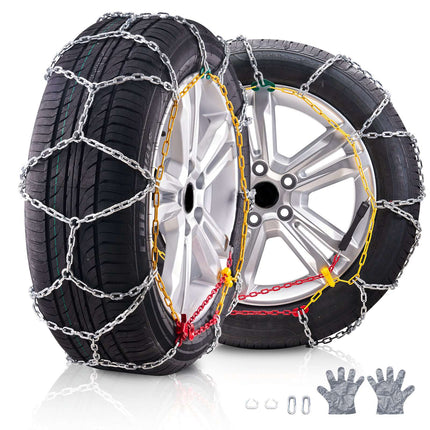 2-Pack Manganese Steel Snow Tire Chains, Emergency Traction