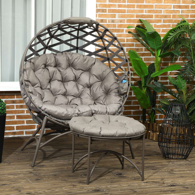 Garden chair set, wicker with folding seat and cushions
