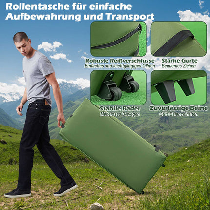 Kempingový stan pro 2 osoby s lehátkem a nafukovací matrací