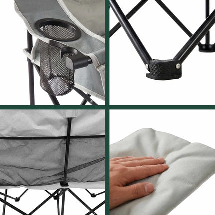 2-Person Folding Camping Chair – Carry Bag, Cup Holders