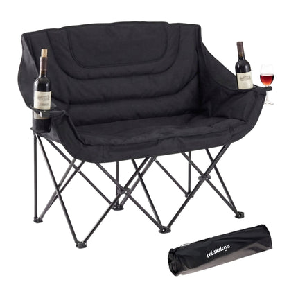 2-Person Folding Camping Chair, Padded, Carry Bag