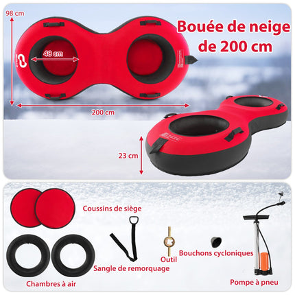 Nafukovací sněžný kruh pro 2 osoby, 80-Inch, 880 lb