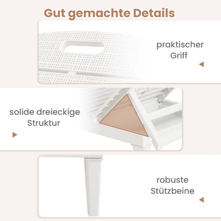 Sada 2 polohovacích zahradních lehátek, bílá