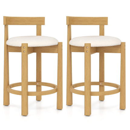 Sada 2 barových židlí, dřevo, výška sedu 62cm, přírodní