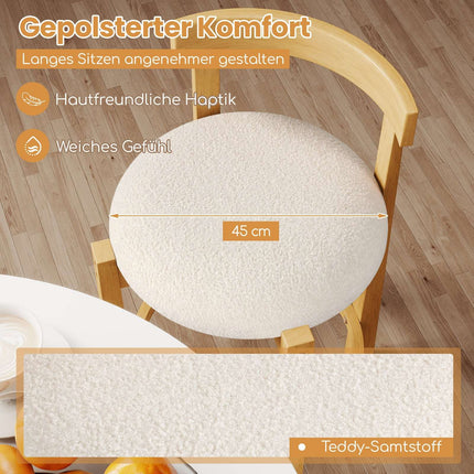 Sada 2 barových židlí, dřevo, výška sedu 62cm, přírodní