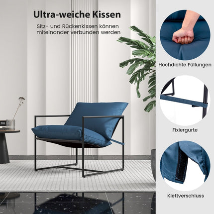 2-teiliges ergonomisches Liegestuhl-Set mit Kissen, Metallrahmen