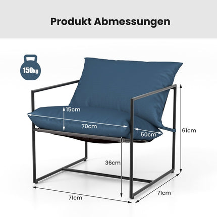 2-teiliges ergonomisches Liegestuhl-Set mit Kissen, Metallrahmen