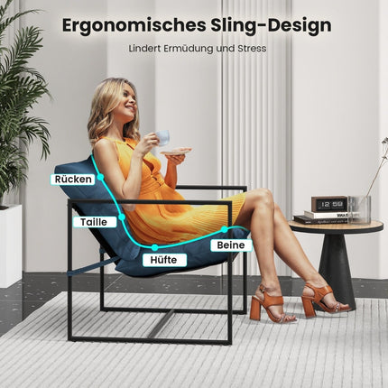 2-teiliges ergonomisches Liegestuhl-Set mit Kissen, Metallrahmen