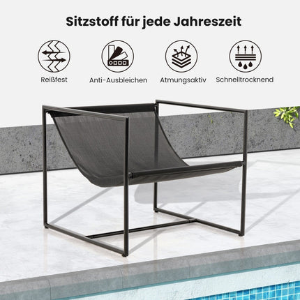 2-teiliges ergonomisches Liegestuhl-Set mit Kissen, Metallrahmen