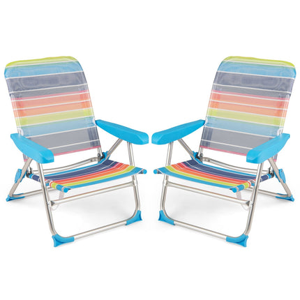 2-teiliges klappbares Strandstuhl-Set, verstellbare Rückenlehne