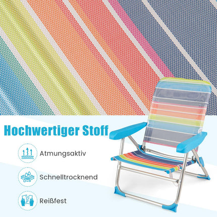 2-teiliges klappbares Strandstuhl-Set, verstellbare Rückenlehne