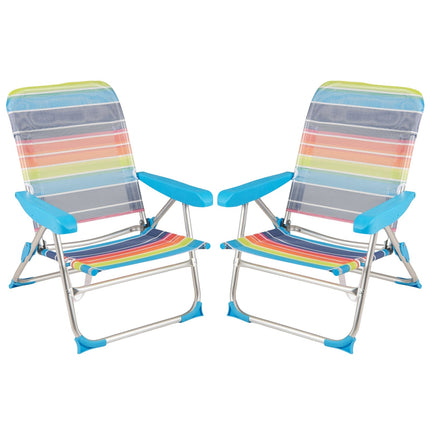 2-teiliges klappbares Strandstuhl-Set, verstellbare Rückenlehne