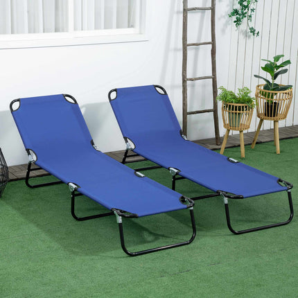 Sada 2 skládacích zahradních lehátek, opěradlo v 5 polohách