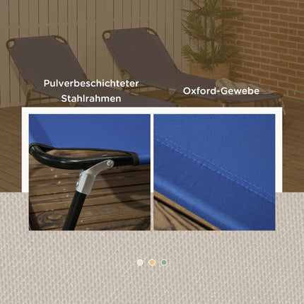Sada 2 skládacích zahradních lehátek, opěradlo v 5 polohách