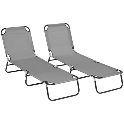 Sada 2 skládacích zahradních lehátek, opěradlo v 5 polohách
