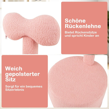 2er-Set drehbare Kinderstühle, Rosa, Schleifenrückenlehne, Schaumstoffsitz