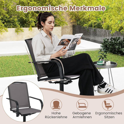 Sada 2 otočných zahradních židlí, rychleschnoucí látka