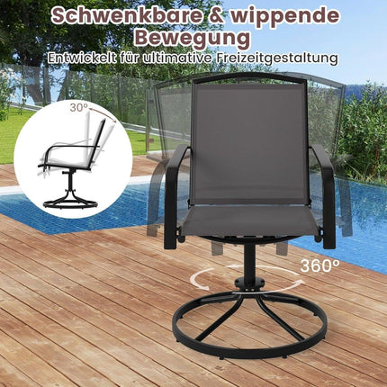 Sada 2 otočných zahradních židlí, rychleschnoucí látka
