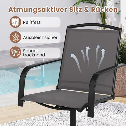 Sada 2 otočných zahradních židlí, rychleschnoucí látka