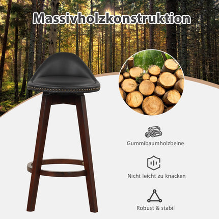 Sada 2 otočných barových židlí, polstrované nízké opěradlo