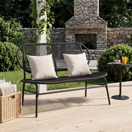 2-Seater Polyrattan Garden Bench, Ergonomic, 300kg Capacity