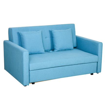 2-seater sofa bed - storage, light gray polycotton