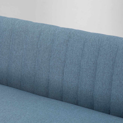 2místná lněná pohovka Loveseat, dřevěné nohy, modrá, nosnost 150 kg
