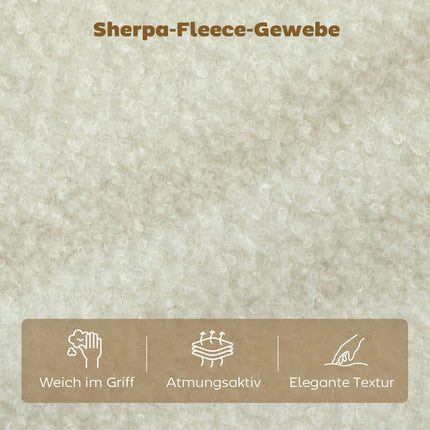 Dvoumístná pohovka, sherpa fleece, 137 cm, krémově bílá
