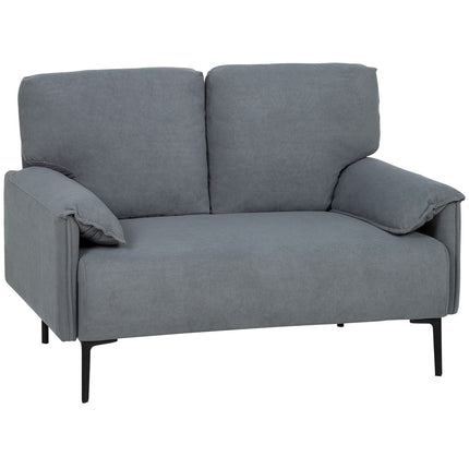2-Seater Sofa, Thick Cushions, Velvet Upholstery, Black
