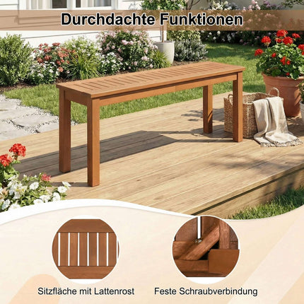 Dvoumístná dřevěná zahradní lavice, povrch teakovým olejem, 120cm