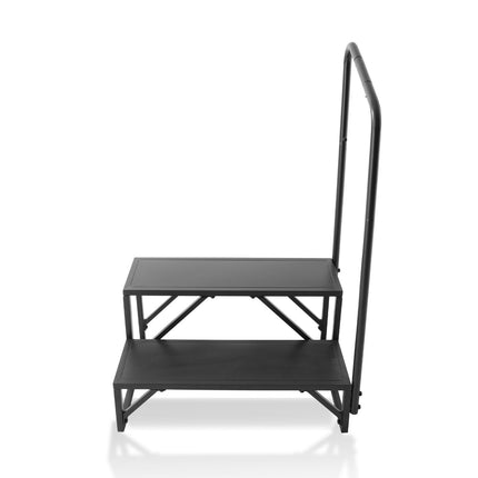 2-Step RV Steps With Handrail, 440 lb, Non-Slip Steel