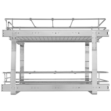 2-Tier Pull-Out Cabinet Organizer, Steel Slide-Out Shelves
