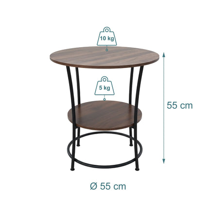 2-stöckiger Beistelltisch, Holzoptikplatte, Metallgestell