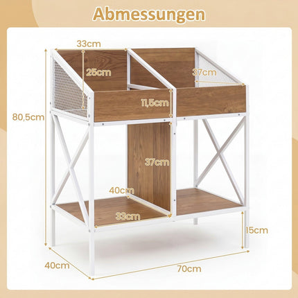 2-Tier Vinyl Record Storage Rack, Holds 250 Albums