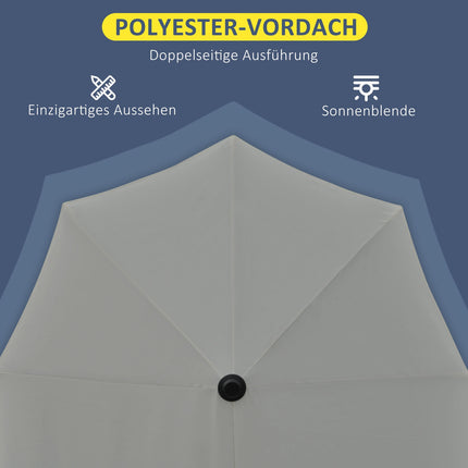 Půlkulatý balkonový slunečník 2x2m, voděodolný, tmavě šedá